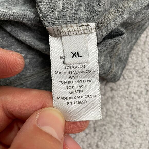 Gustin Basic T-Shirt Mens XL Hrather Gray V-Neck Short Sleeve Essential Tee Top - Picture 7 of 12